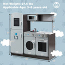 Grey Play Kitchen with Refrigerator and Sound Knobs – Grey