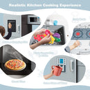 Grey Play Kitchen with Refrigerator and Sound Knobs – Grey