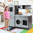 Grey Play Kitchen with Refrigerator and Sound Knobs – Grey