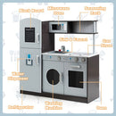 Grey Play Kitchen with Refrigerator and Sound Knobs – Grey
