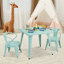 Kids Table and Chairs Set, Table and 2 Chairs for Children w/Adjustable Non-slip Foot Pads - Default Title