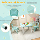 Kids Table and Chairs Set, Table and 2 Chairs for Children w/Adjustable Non-slip Foot Pads
