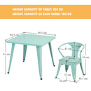 Kids Table and Chairs Set, Table and 2 Chairs for Children w/Adjustable Non-slip Foot Pads