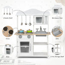 Compact White Play Kitchen with Cookware – White