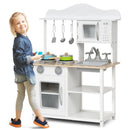 Compact White Play Kitchen with Cookware – White