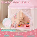 Wooden-Frame Kids Playhouse Tent with Mat – HW67015PI