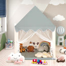 Wooden-Frame Kids Playhouse with Washable Mat – Beige