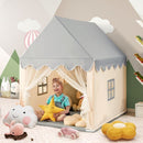 Wooden-Frame Kids Playhouse with Washable Mat – Beige