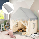 Wooden-Frame Kids Playhouse with Washable Mat – Beige