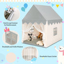 Wooden-Frame Kids Playhouse with Washable Mat – Beige