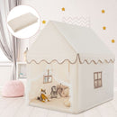 Wooden-Frame Kids Playhouse with Washable Mat – Brown