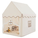 Wooden-Frame Kids Playhouse with Washable Mat – Brown