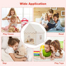 Wooden-Frame Kids Playhouse with Washable Mat – Brown