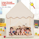 Wooden-Frame Kids Playhouse with Washable Mat – Brown