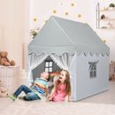 Wooden-Frame Kids Playhouse with Washable Mat – Grey