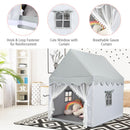 Wooden-Frame Kids Playhouse with Washable Mat – Grey
