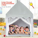 Wooden-Frame Kids Playhouse with Washable Mat – Grey
