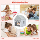Wooden-Frame Kids Playhouse with Washable Mat – Grey