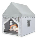 Wooden-Frame Kids Playhouse with Washable Mat – Grey