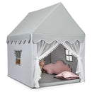Wooden-Frame Kids Playhouse with Washable Mat – Grey