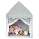 Wooden-Frame Kids Playhouse with Washable Mat – Grey