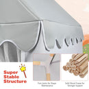Wooden-Frame Kids Playhouse with Washable Mat – Grey