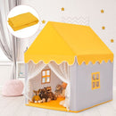 Wooden-Frame Kids Playhouse with Washable Mat – Yellow