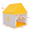 Wooden-Frame Kids Playhouse with Washable Mat – Yellow
