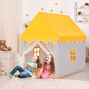Wooden-Frame Kids Playhouse with Washable Mat – Yellow