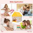 Wooden-Frame Kids Playhouse with Washable Mat – Yellow