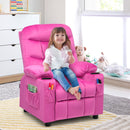 Pink Kids Youth Recliner Chair with Cup Holders and Side Pockets for Boys Girls 3+ Age Group