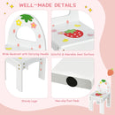 Kids vanity chair with colorful strawberry design, sturdy legs, and non-slip foot pads for safe use. Perfect for.