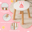 Kids' vanity set with solid pine wood legs, smooth rounded corners, and reinforced connection, supporting up to 88 lbs.