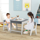 Kid Table & 2 Chairs Set Activity Desk Whiteboard Blackboard w/Storage