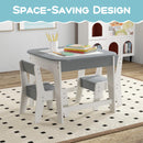 Kid Table & 2 Chairs Set Activity Desk Whiteboard Blackboard w/Storage