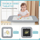 Kid Table & 2 Chairs Set Activity Desk Whiteboard Blackboard w/Storage