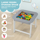 Kid Table & 2 Chairs Set Activity Desk Whiteboard Blackboard w/Storage