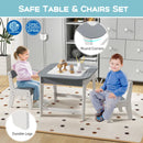 Kid Table & 2 Chairs Set Activity Desk Whiteboard Blackboard w/Storage