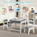Kid Table & 2 Chairs Set Activity Desk Whiteboard Blackboard w/Storage