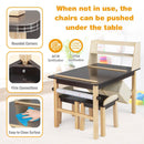 Kids Table and Chairs Set 3PCS Art Drawing Activity Desk Stools w/Storage Bins