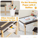 Kids Table and Chairs Set 3PCS Art Drawing Activity Desk Stools w/Storage Bins