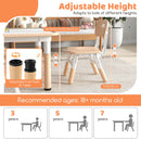 Kids Table and 4 Chairs Set, Height Adjustable Toddler Desk & Chairs for 3+ Years, Arts Crafts Table w/Graffiti Desktop