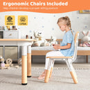 Kids Table and 4 Chairs Set, Height Adjustable Toddler Desk & Chairs for 3+ Years, Arts Crafts Table w/Graffiti Desktop