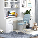 Kids swivel mesh computer chair in blue, featuring adjustable height and ergonomic design for comfort and support.