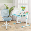 Kids swivel mesh chair in blue, featuring 360° swivel seat and durable nylon mesh, ideal for ages 6-15 for comfort and.