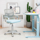 Kids study chair in blue with adjustable height, ergonomic design, and breathable mesh backrest for comfortable.