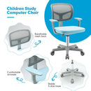 Children's study chair with breathable mesh back, adjustable height, and stable 5-claw base for comfortable seating.