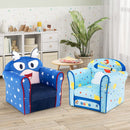 Kids upholstered armchair set featuring cute cartoon patterns in navy and blue, perfect for toddlers aged 0-5 years.