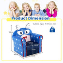 Kids upholstered armchair in navy with cute cartoon pattern, designed for ages 1-3, perfect for play and relaxation.