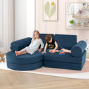 Modular 13-piece kids play couch set in blue, featuring soft, child-safe materials for versatile play and creativity.